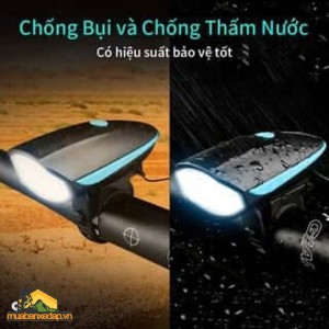 Đèn pin sạc kết hợp còi dành cho xe đạp F10 chống nước